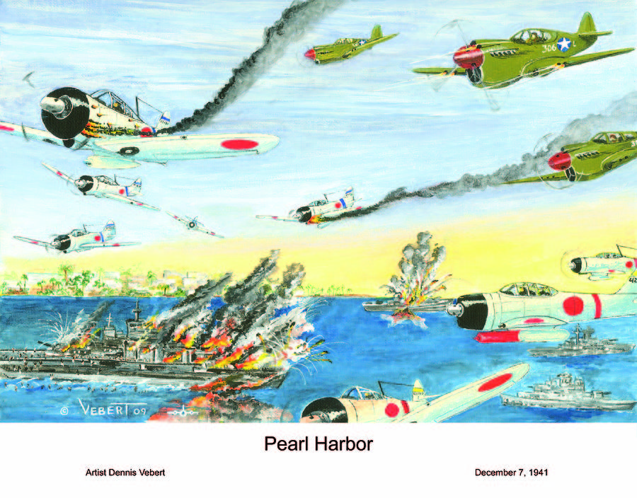 Fighter Planes Painting - Pearl by Dennis Vebert