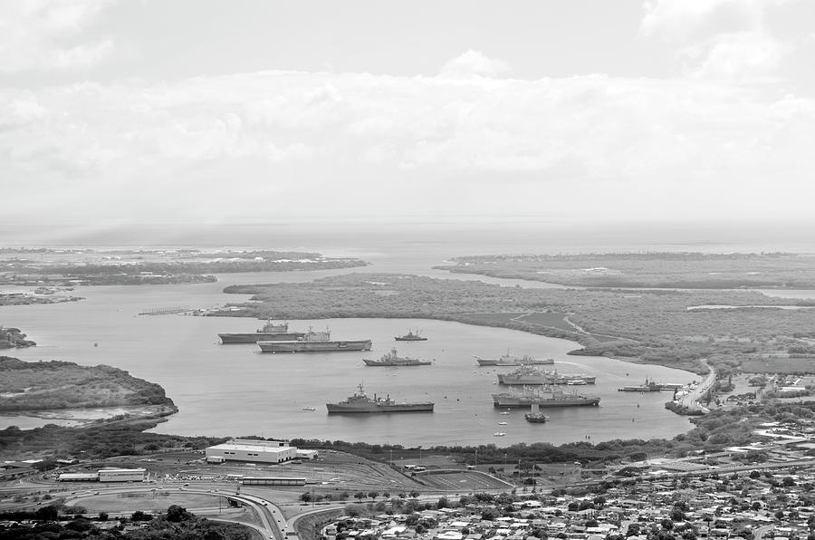 Pearl Harbor Battleships Photograph