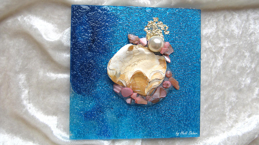 Shell Glass Art - Pearl of the North Sea Sylt No 1 by Heidi Sieber