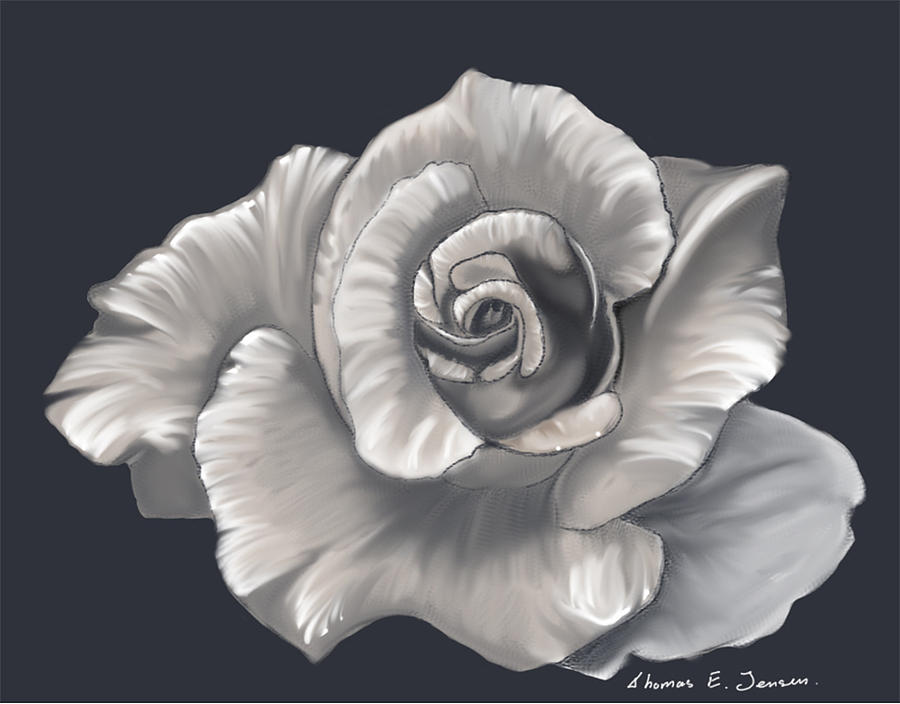 Pearl Rose Painting by ThomasE Jensen