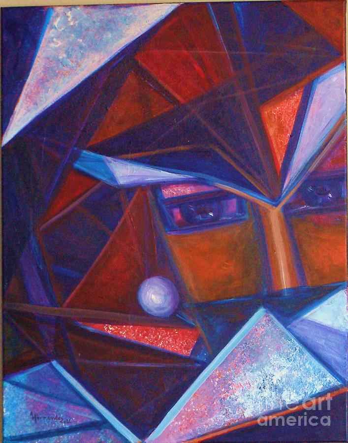 Surrealism Painting - PEARL Serie Triangulismos by Alicia Hernandez de Coll
