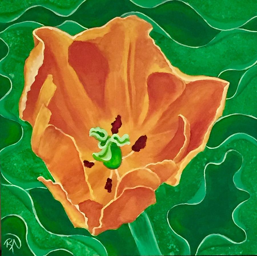 Pearl Street Tulip #1 Painting by Renee Noel