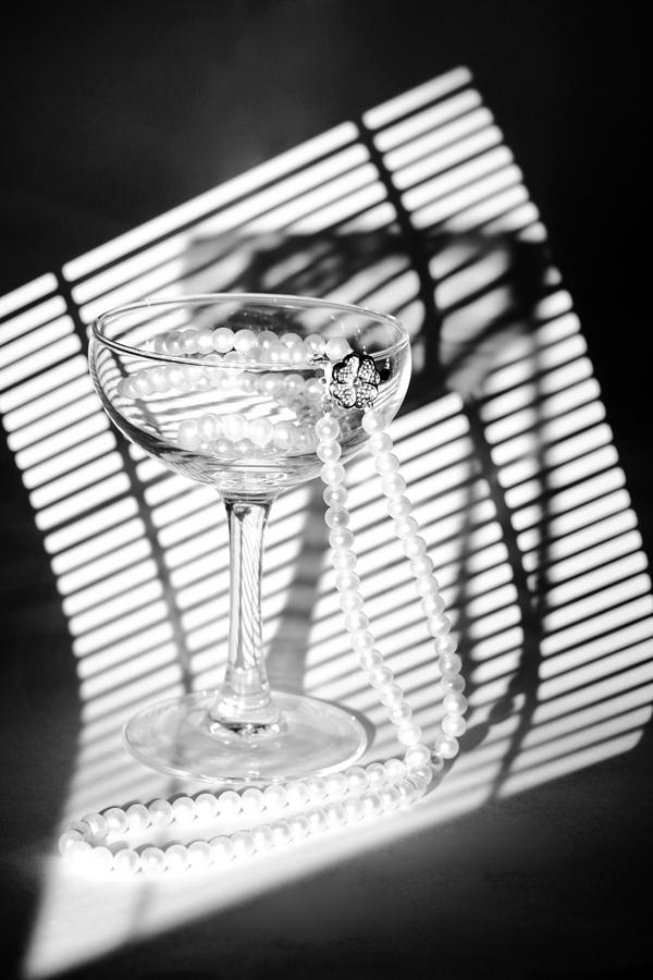 Pearls in Wineglass. Light and Shadows Photograph by Dmitry Soloviev