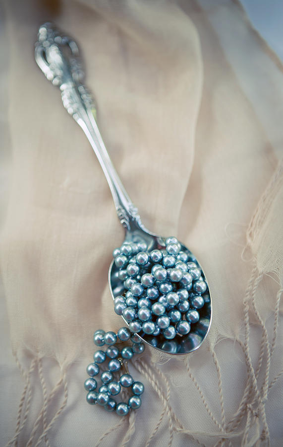 Pearls on a Spoon Photograph by Rebecca Cozart