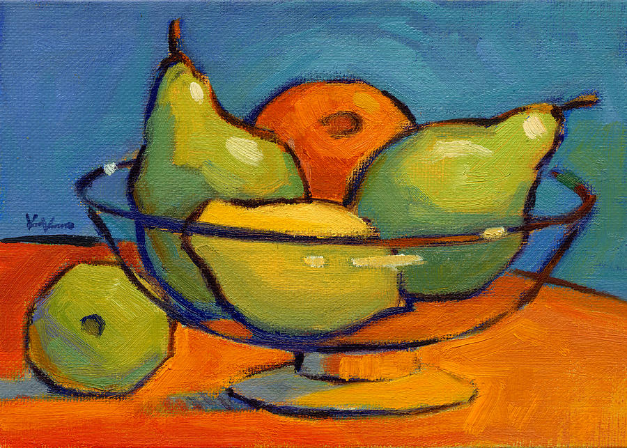 Pears and Friends Painting by Konnie Kim