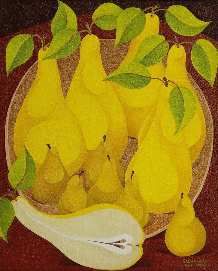 Pears and Pears 2007 Painting by S A C H A - Circulism Technique Pears and Pears 2007 Painting by S A C H A - Circulism Technique