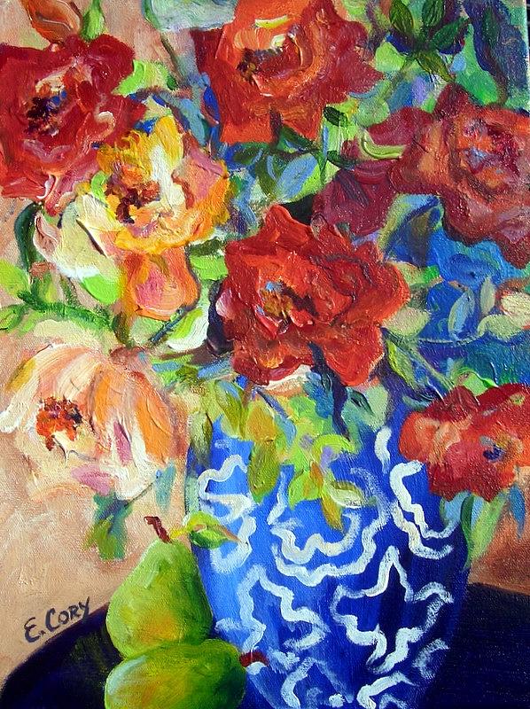 Pears And Roses Painting By Elaine Cory - Fine Art America