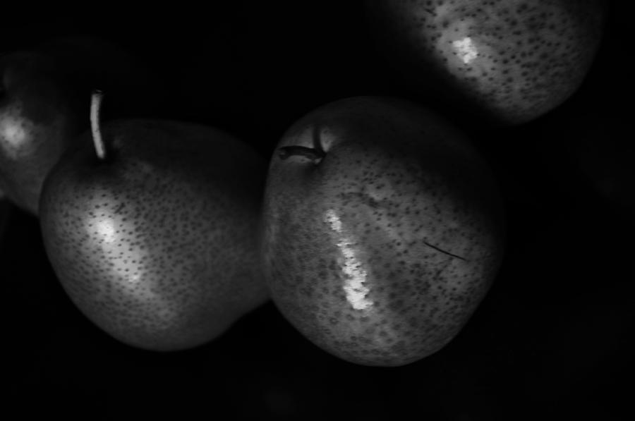 Pear Photograph - Pears black and white by Damijana Cermelj