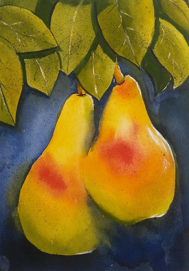Two Pears Painting by Bruce Holder