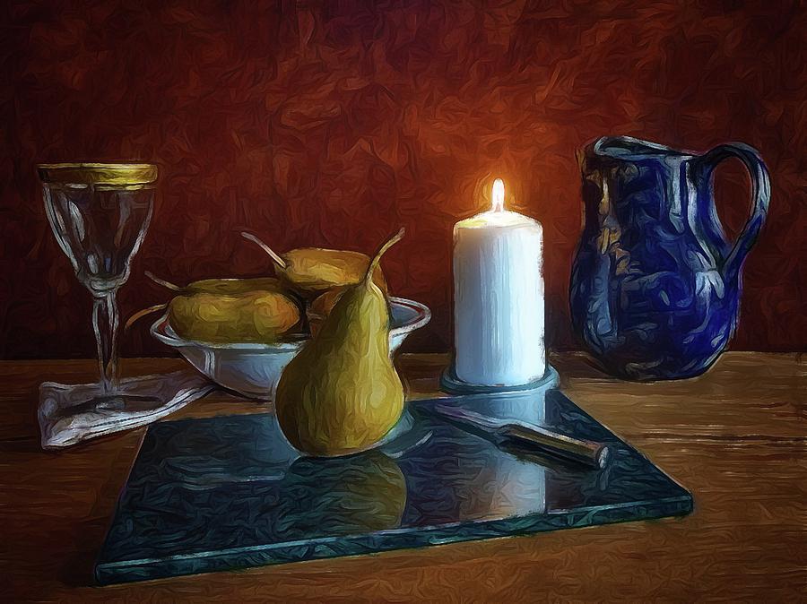 Pears By Candlelight Photograph by Mark Fuller