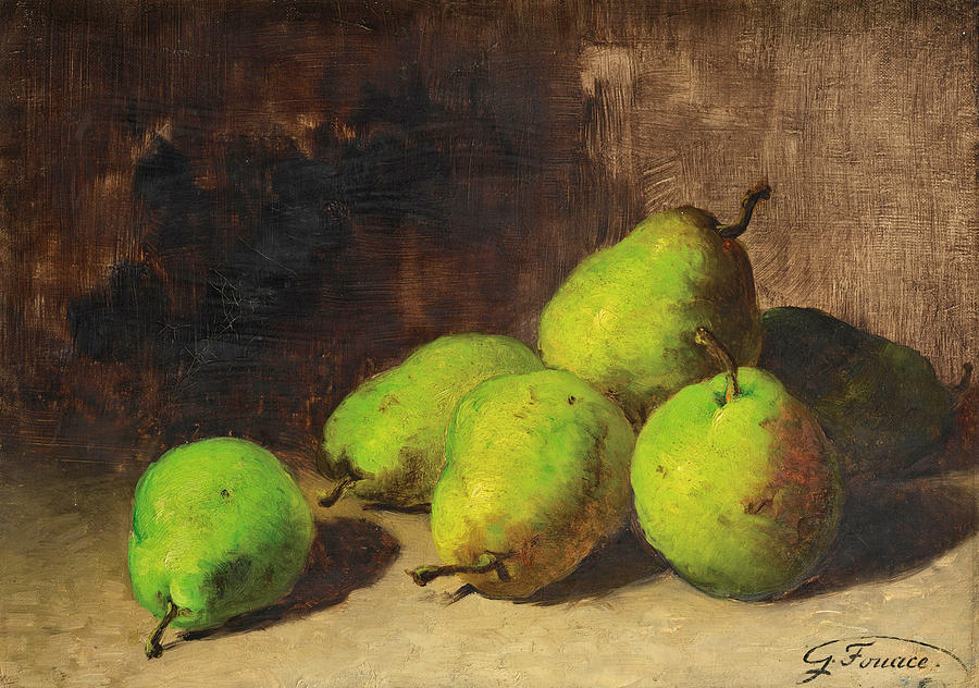 Pears Painting by Guillaume Romain Fouace