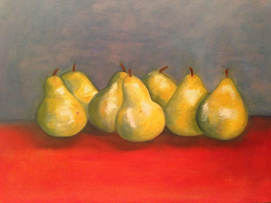 Pears in a Row Painting  Painting by Marla McPherson