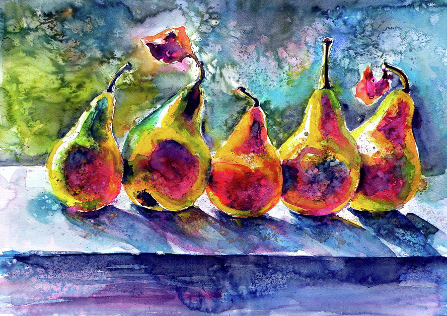 Pears Painting by Kovacs Anna Brigitta