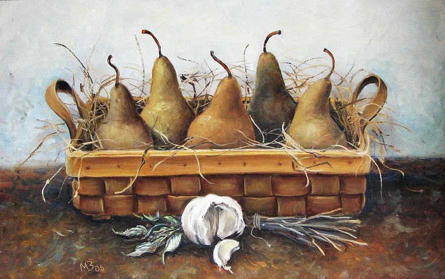 Pears Painting by Mikhail Zarovny
