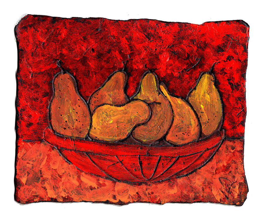 Pears on Fire Painting by Wayne Potrafka