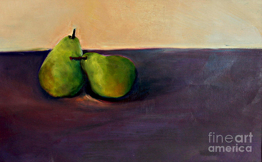 Pears One on One Painting by Daun Soden-Greene
