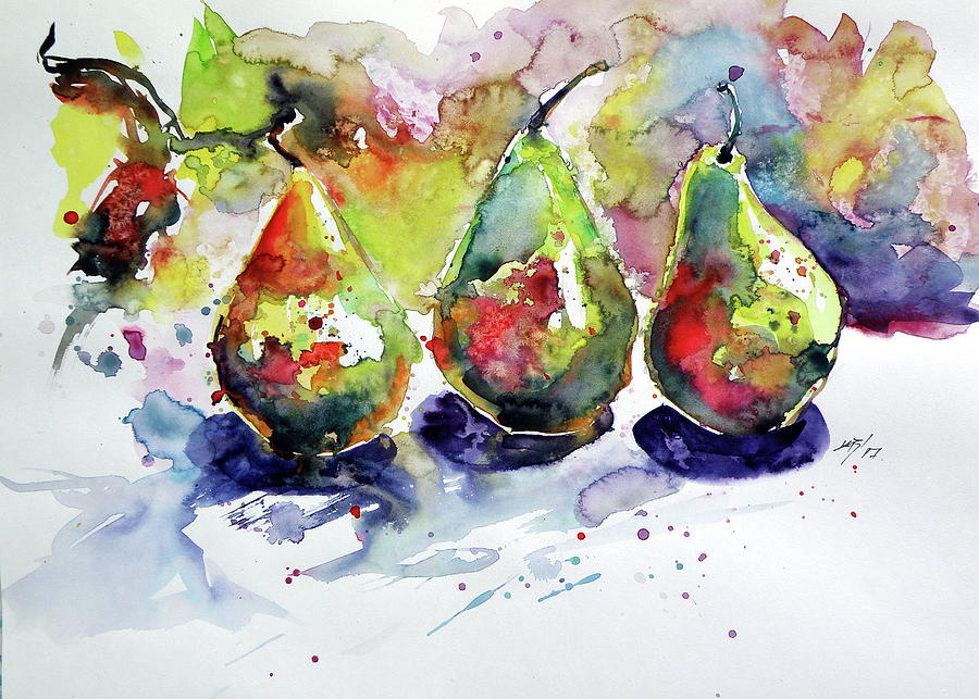 Pears- perfect gift idea Painting by Kovacs Anna Brigitta