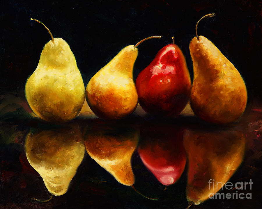 Nature Painting - Pearsfect by Laurie Snow Hein