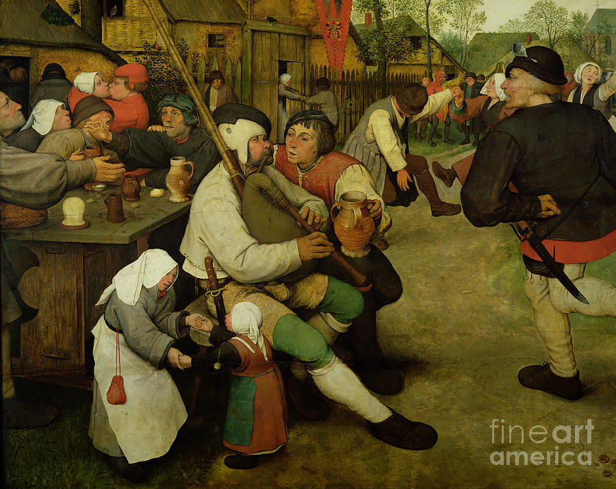 Music Painting - Peasant Dance by Bruegel by Pieter the Elder Bruegel