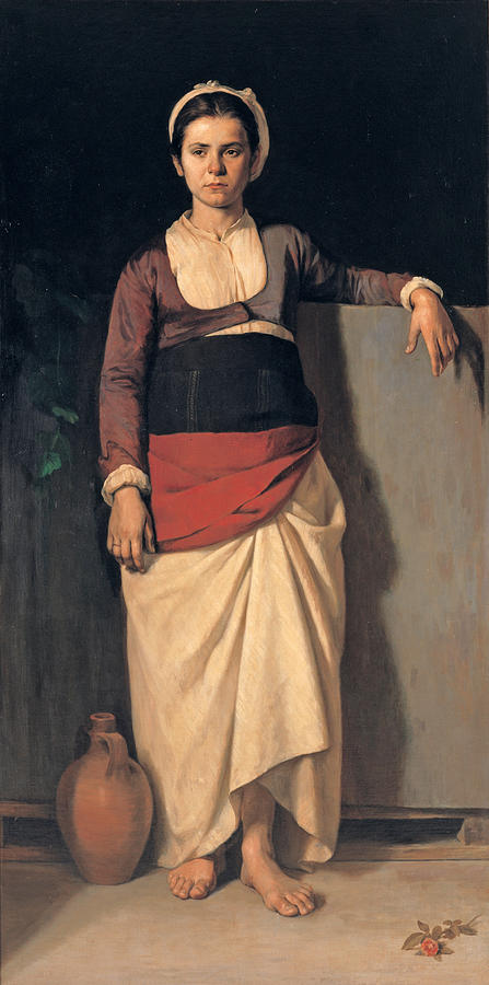 Peasant Girl Painting by Nikolaos Vokos