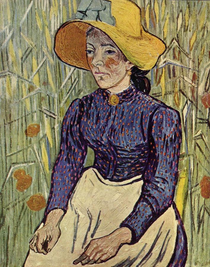 Peasant Woman Against a Background of Wheat Painting by Vincent Van Gogh