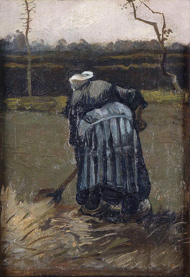 Spring Painting - Peasant Woman by the Digging, 1885 by Vincent Van Gogh