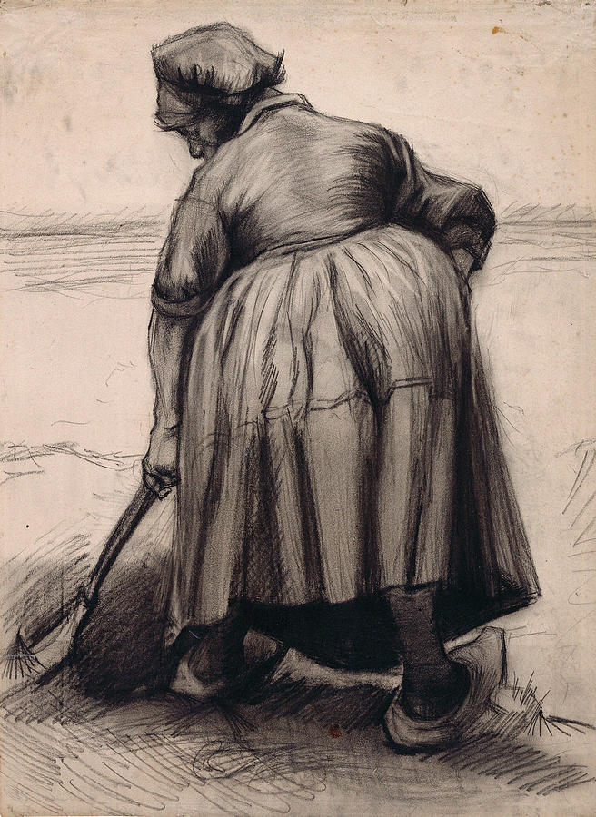 Spring Painting - Peasant Woman Digging, 1885 03 by Vincent Van Gogh