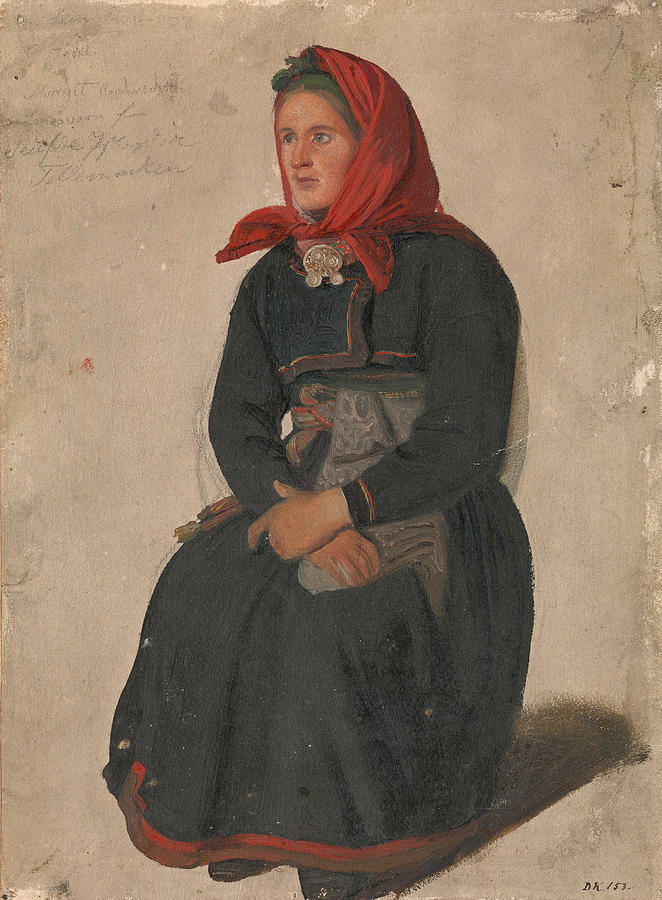 Peasant Woman from Telemark Painting by Adolph Tidemand