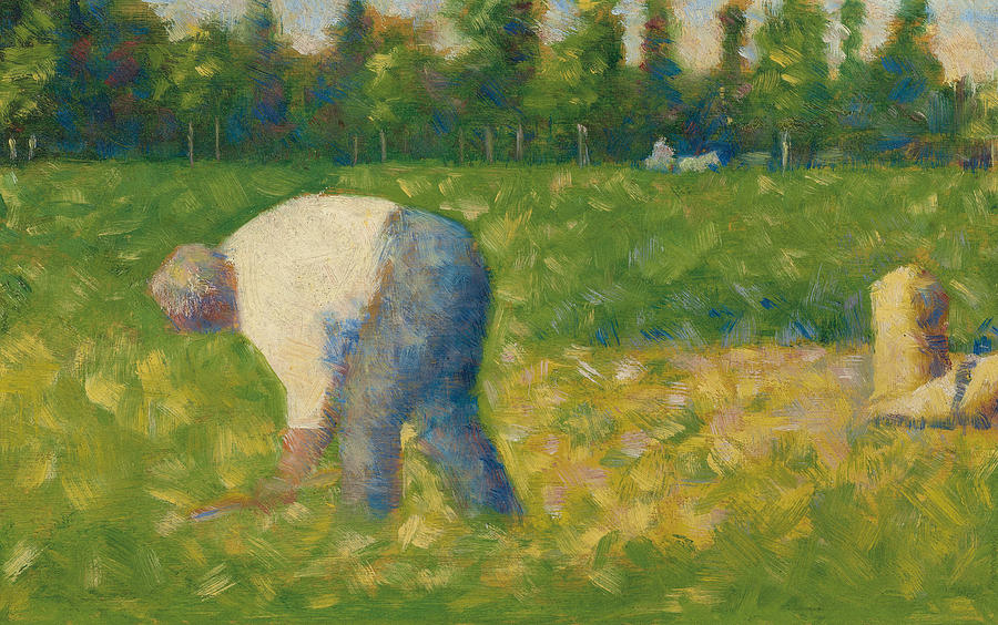 Georges Pierre Seurat Painting - Peasant Working by Georges Pierre Seurat