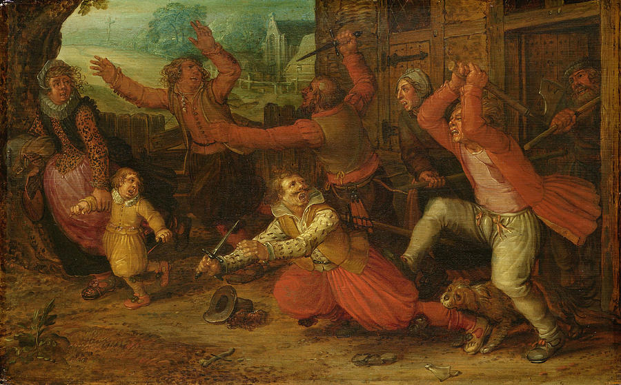 Peasants Joy. The Expulsion Painting by Workshop of David Vinckboons