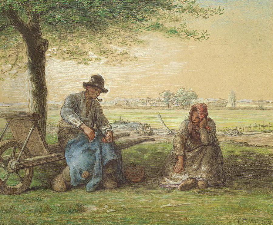 Tree Painting - Peasants Resting by Jean-Francois Millet