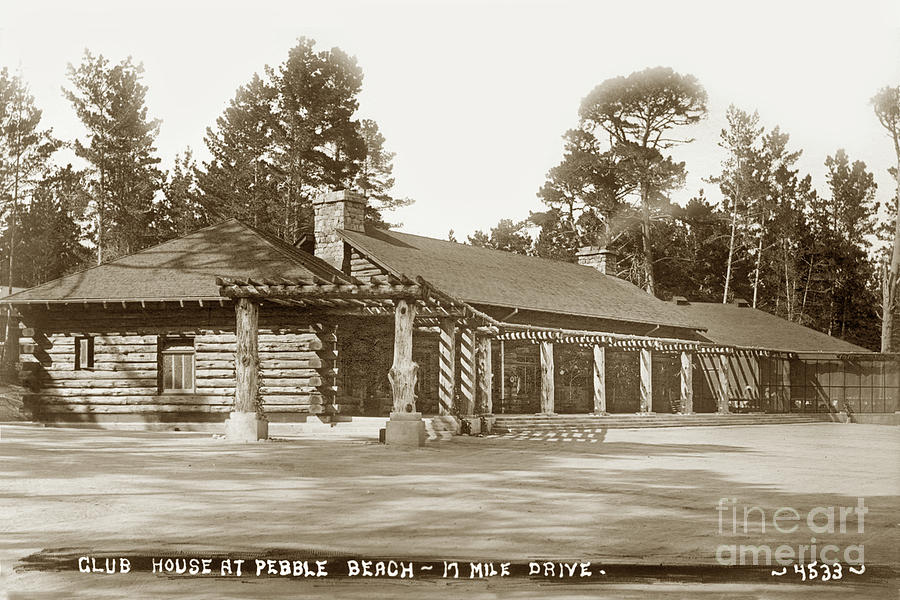 Pebble Beach Photograph - Pebble Beach Lodge by George A. Besaw circa 1910 by Monterey County Historical Society