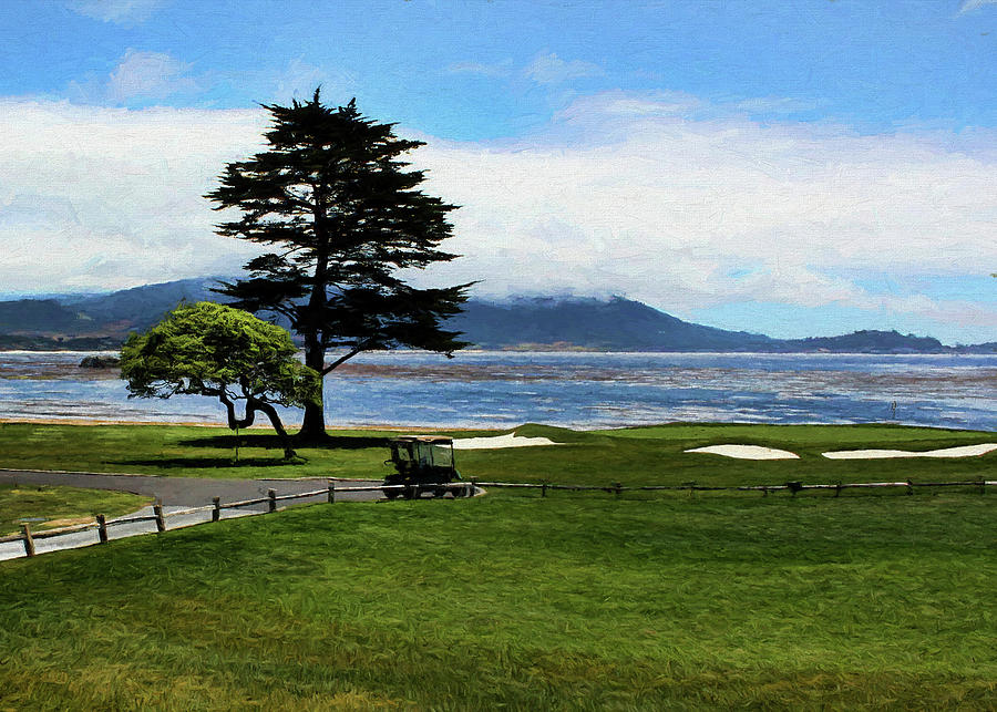 Pebble Beach Oil Painting Photograph by Judy Vincent
