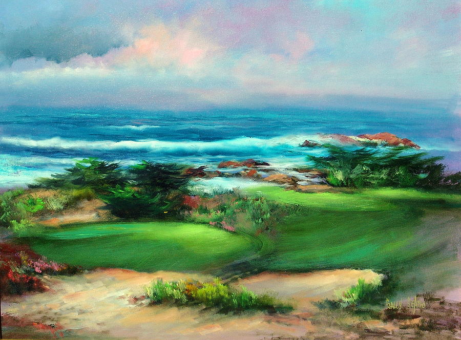 Pebble Beach Painting By Sally Seago