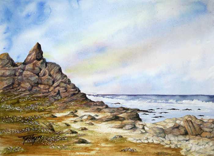 Ocean Painting - Pebble Beach by Travis Kelley Ocean Painting - Pebble Beach by Travis Kelley