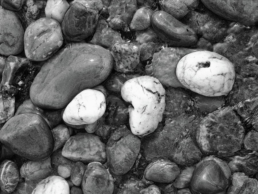 Pebbles Black And White Photograph by Jeff Townsend