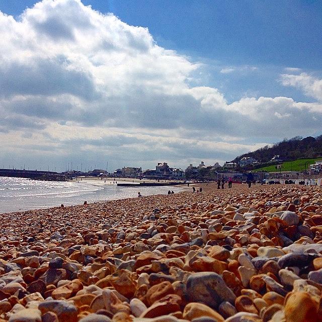 Pebbles Photograph - Pebbled Sea Front by Grace Smith