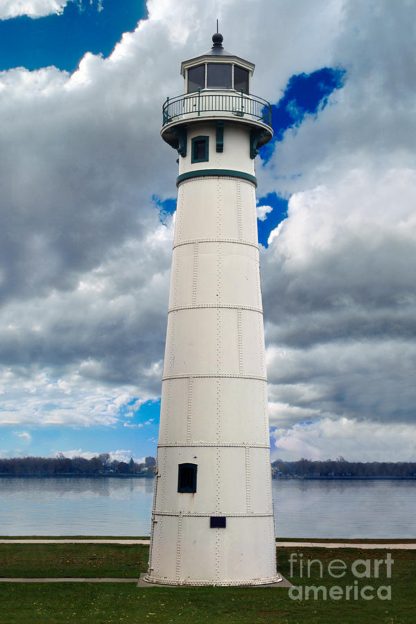 Peche Island Lighthouse, Marine City, St. Clair River, Great Lak Photograph by Wernher Krutein