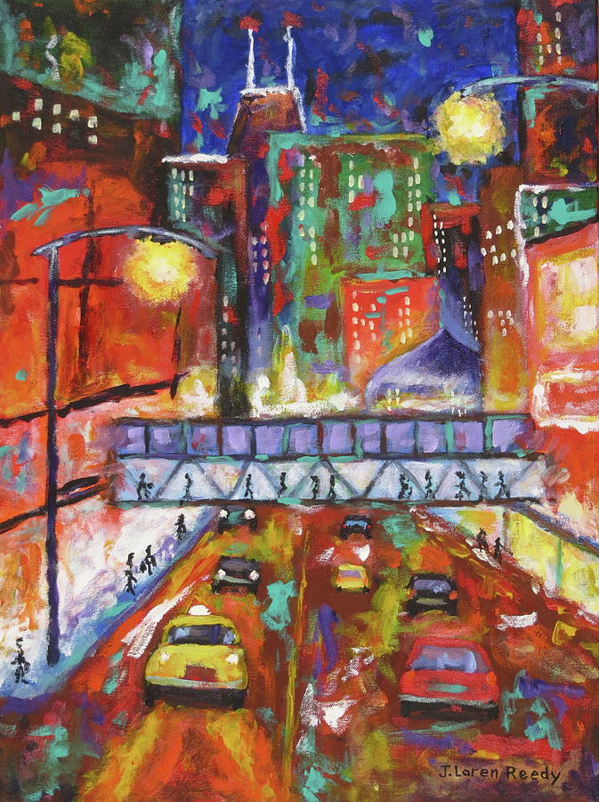 Pedestrian Bridge Painting by J Loren Reedy - Fine Art America