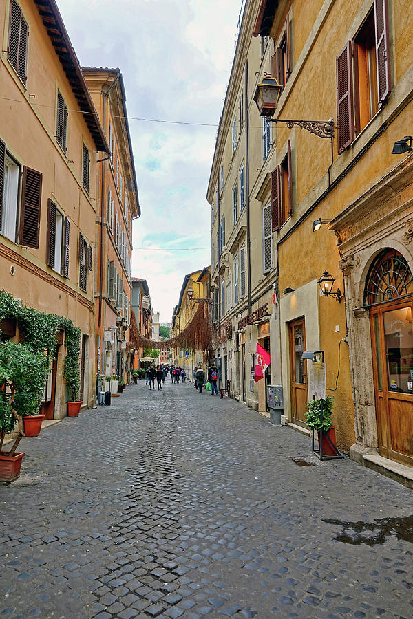 Pedestrian Walkway In The Trastevere Neighborhood In Rome Italy Photograph by Rick Rosenshein
