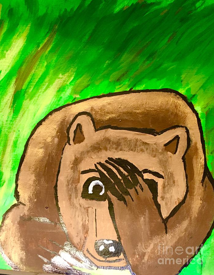 Peek A Boo Bear Painting
