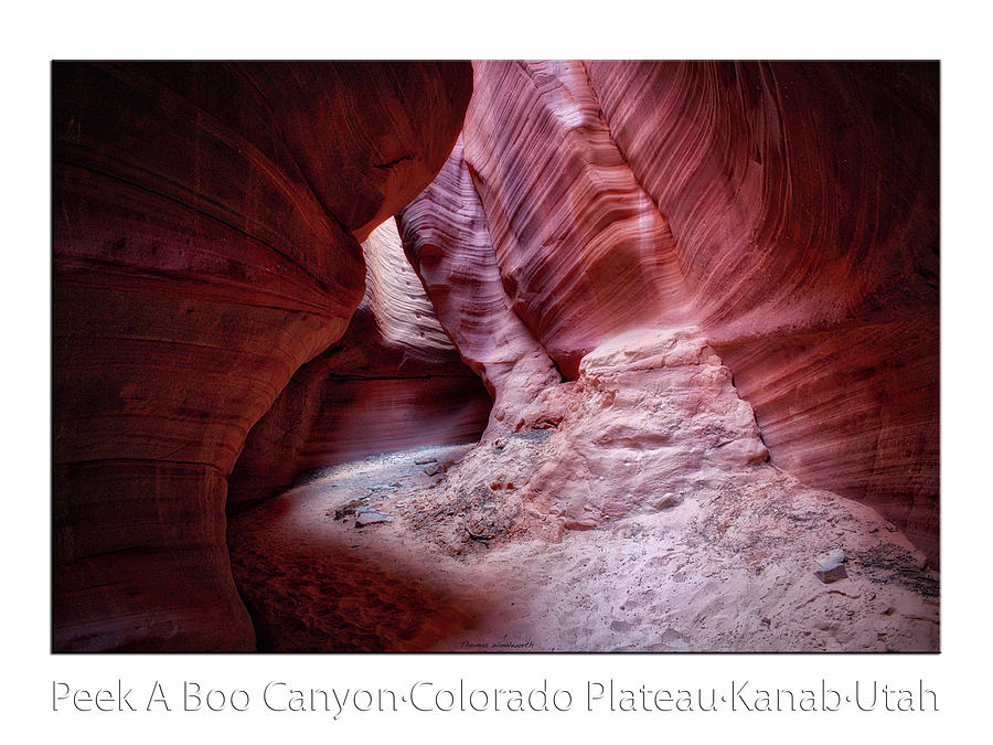 Peek A Boo Canyon Kanab Utah 04 Text Photograph by Thomas Woolworth