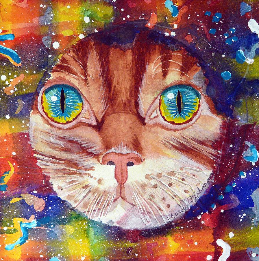 Peek-a-Boo Kitty Painting by Carole Overall - Pixels