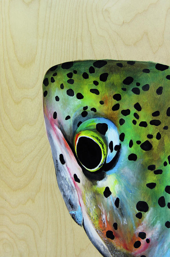 Trout Painting - Peek a boo Trout by Lacey Hermiston