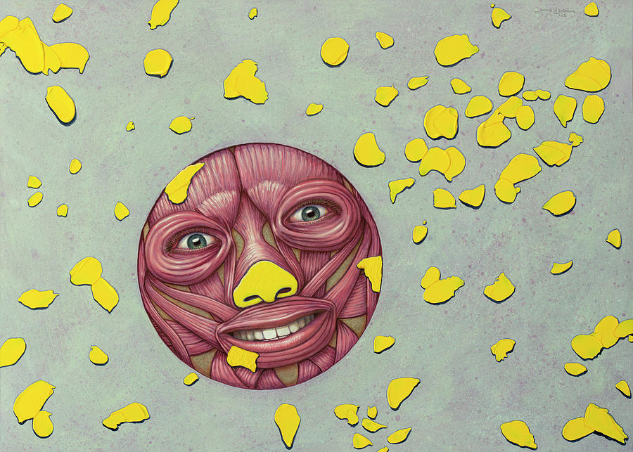 Peeled Happy Face Painting by James W Johnson