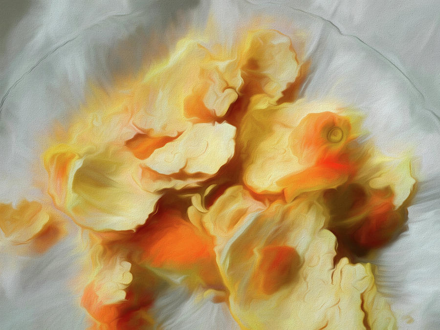 Peeled Orange Composition 1 Mixed Media by Lynda Lehmann