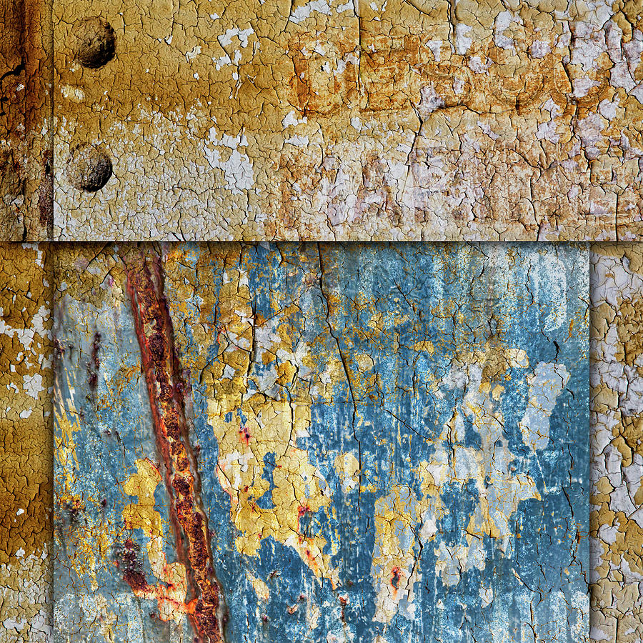 Paint Mixed Media - Peeling Paint and Rusty Metal by Carol Leigh