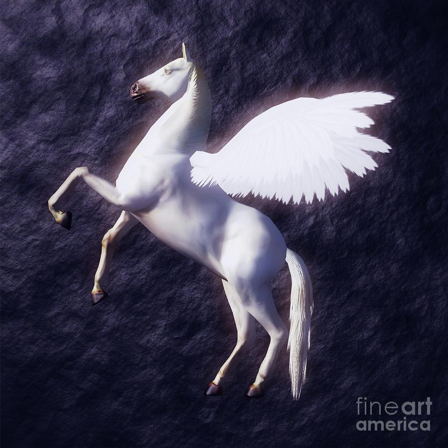 Greek Digital Art - Pegasus by Sarah Kirk by Esoterica Art Agency