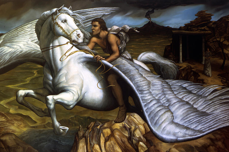 Pegasus Painting - Pegasus by Jane Whiting Chrzanoska