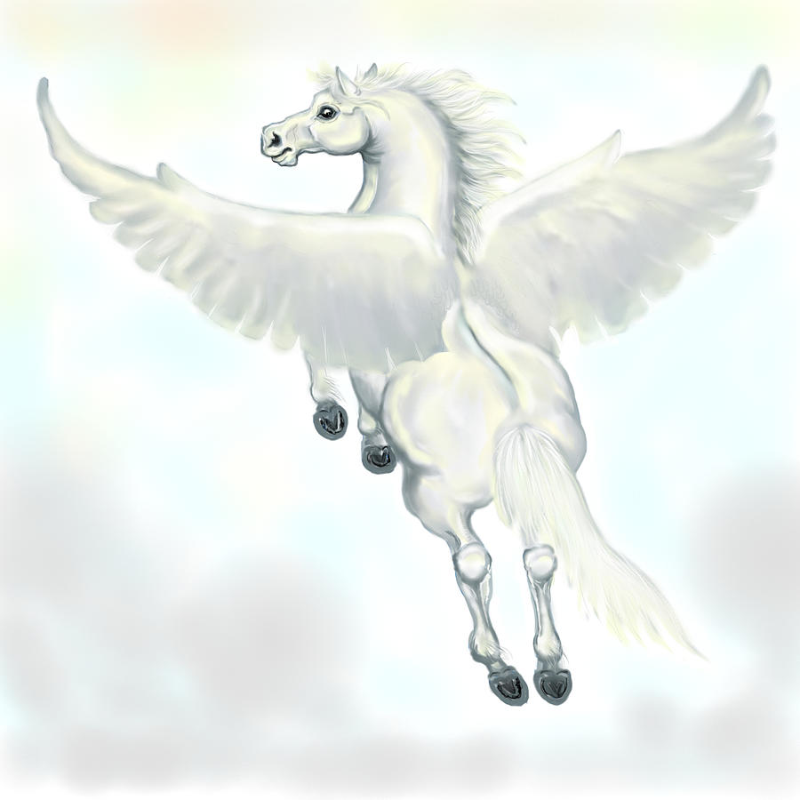 Pegasus Painting - Pegasus Play by Kim Souza
